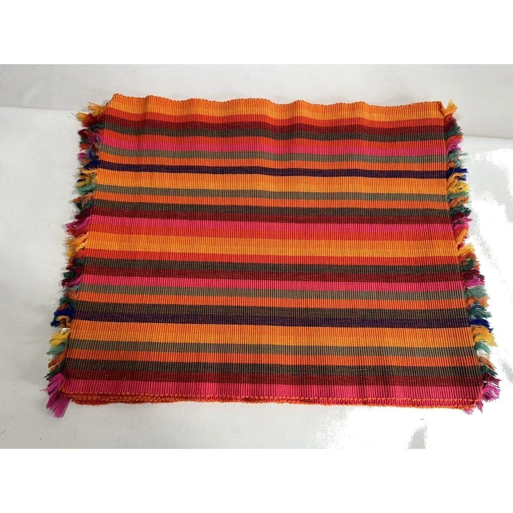 Crate And Barrel Placemats Set Of 4 Fiesta Stripe Cottagecore Table Decor